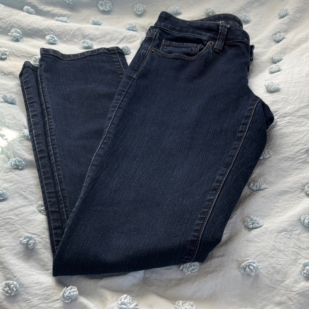LOFT Curvy Straight Dark Indigo Jeans